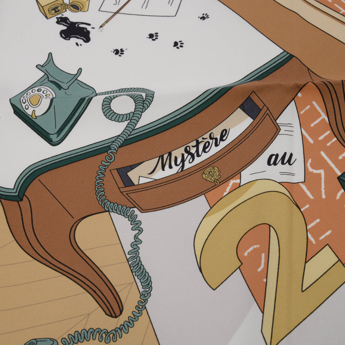 Hermes Camel Silk Mystere au 24 Faubourg Scarf
