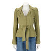 Dior John Galliano Light Khaki Quilted Cotton Belted Jacket FR38 - Blue Spinach
