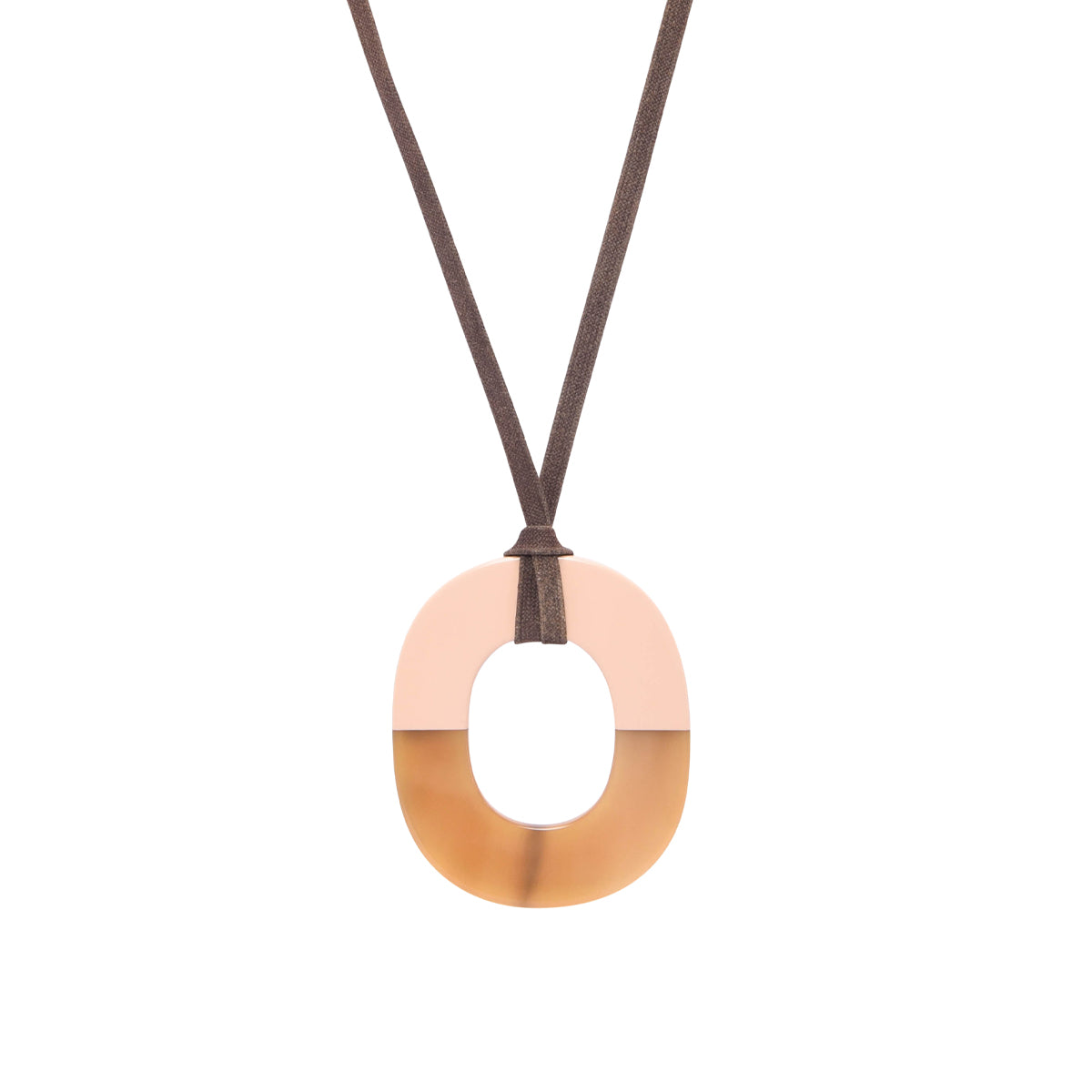 Hermes Khaki Lacquered Horn Isthme Pendant