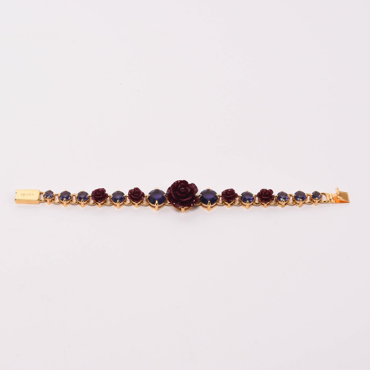 Prada Red & Purple Crystal Rose Bracelet