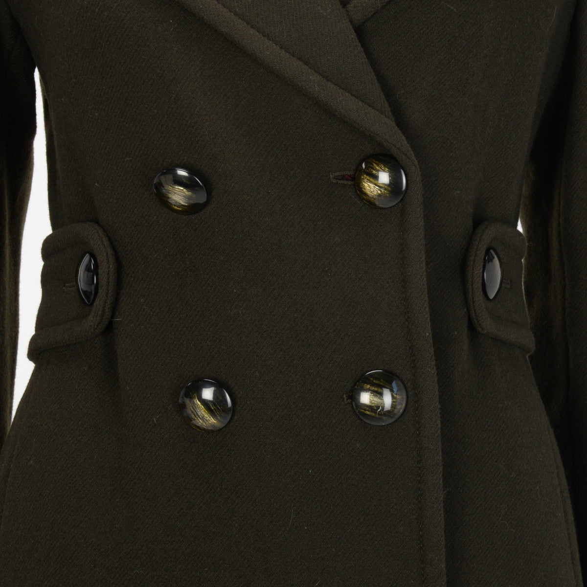 Stella McCartney Olive Wool Melton D.B. Coat IT 42
