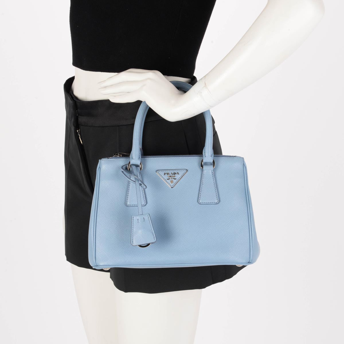 Prada Astrale Blue Saffiano Lux Small Galleria Bag