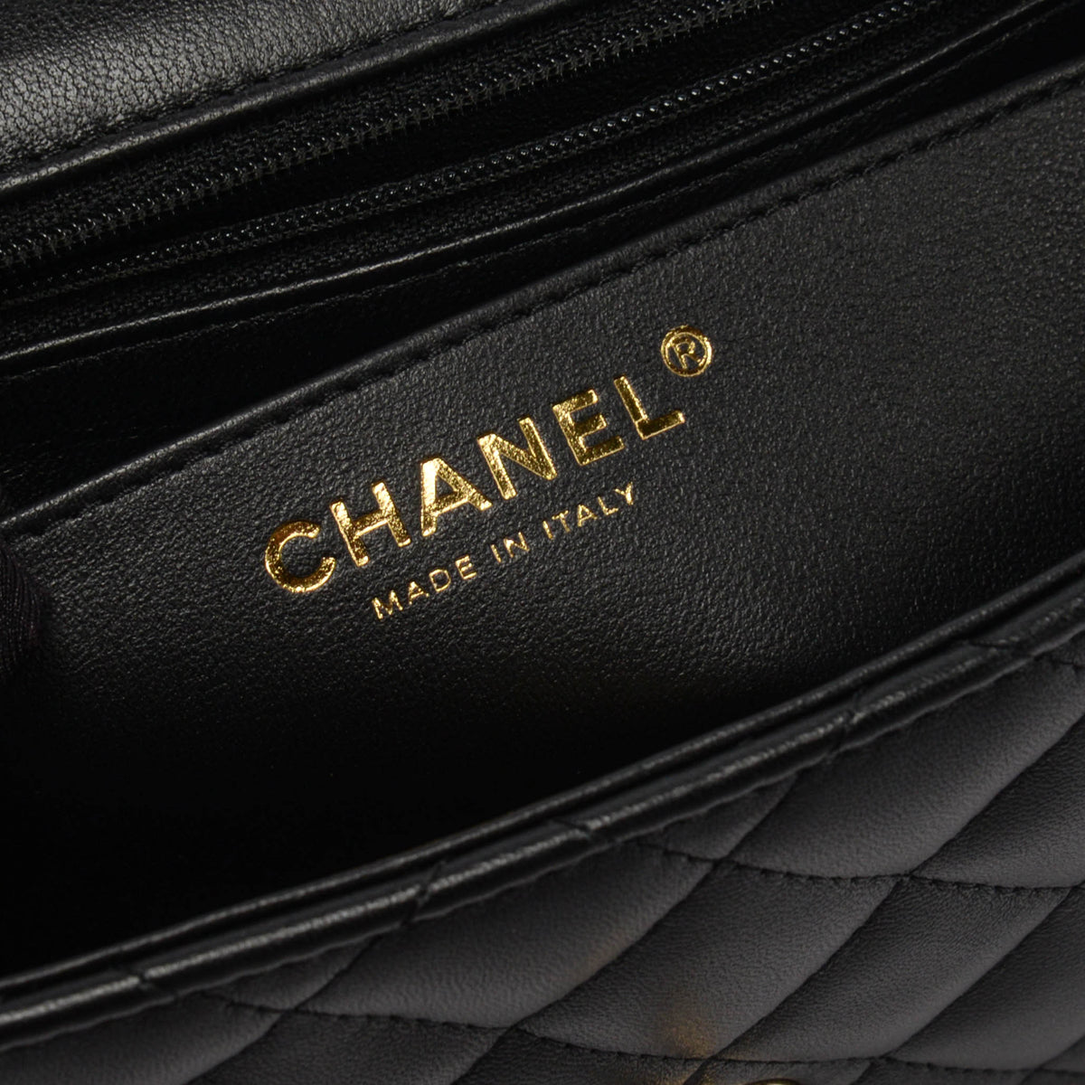 Chanel Black Lambskin Mini Top Handle Rectangular Flap Bag
