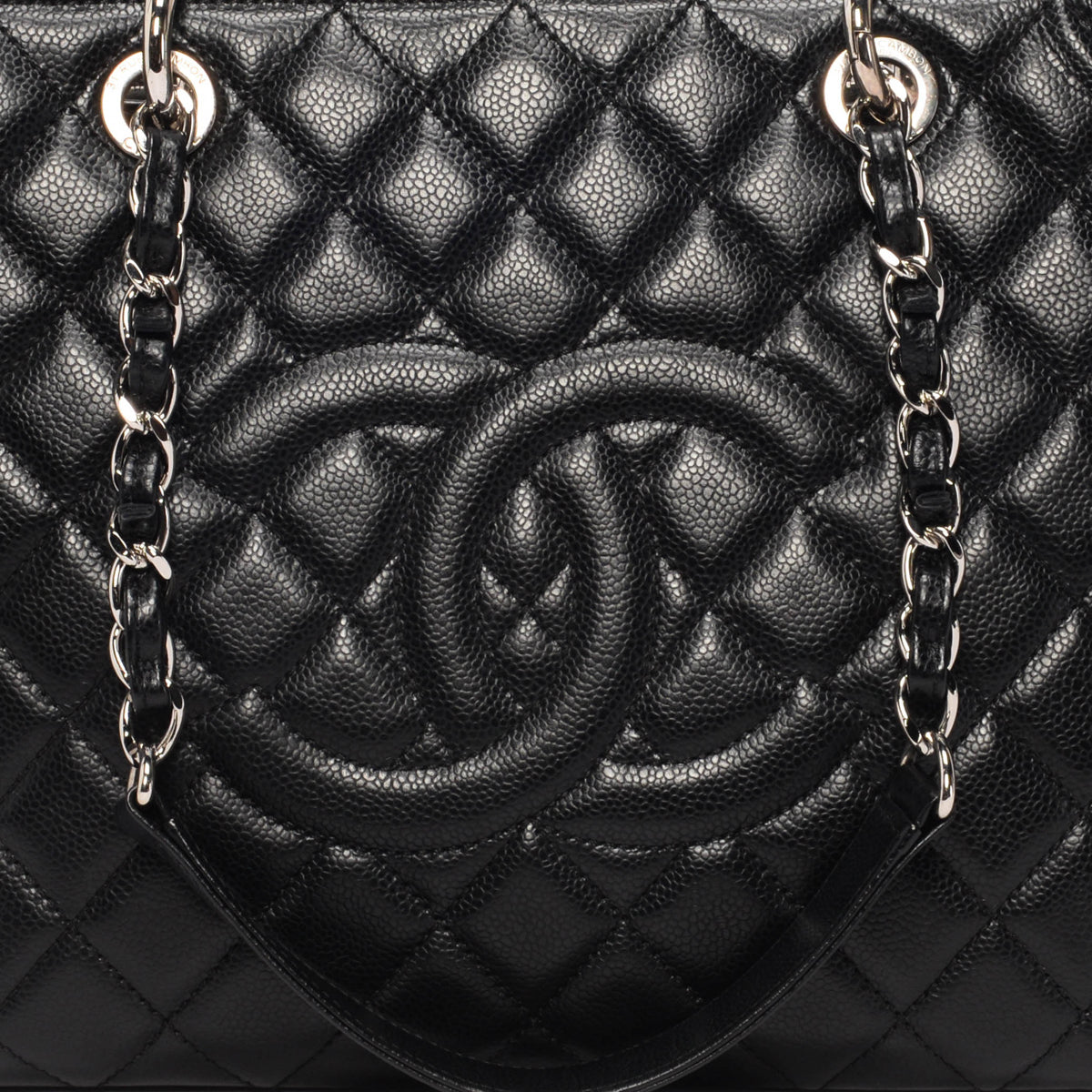 Chanel Black Quilted Caviar Grand Shopping Tote