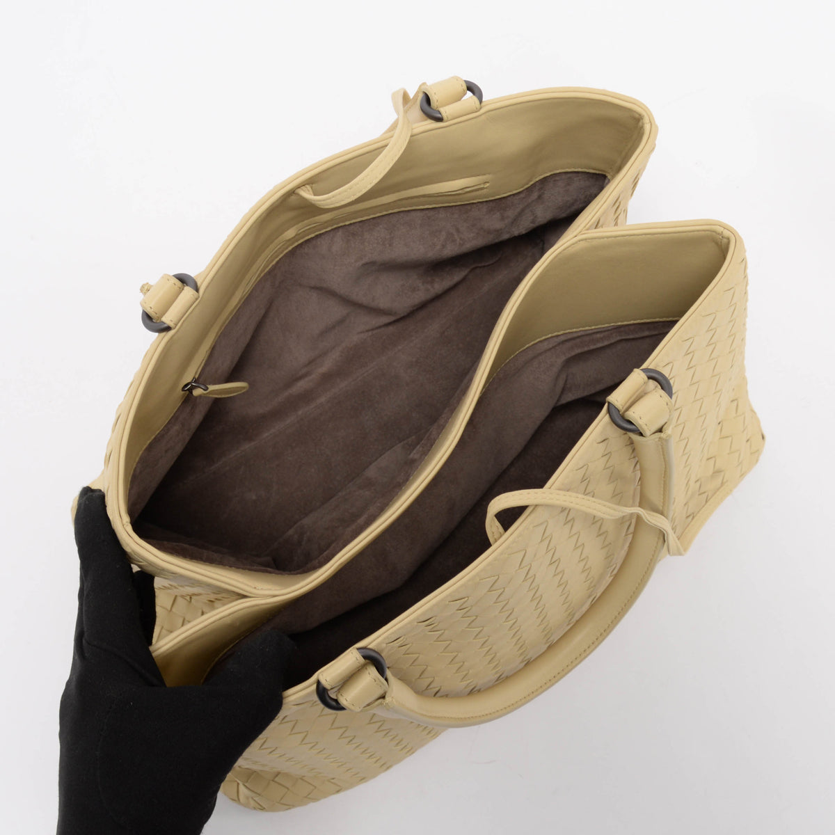 Bottega Veneta Sand Intrecciato Top Handle Document Tote