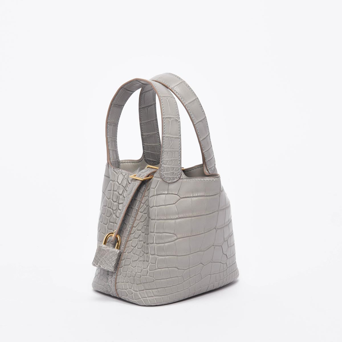 Hermes Gris Perle Alligator Mississippiensis Micro Picotin Lock 14