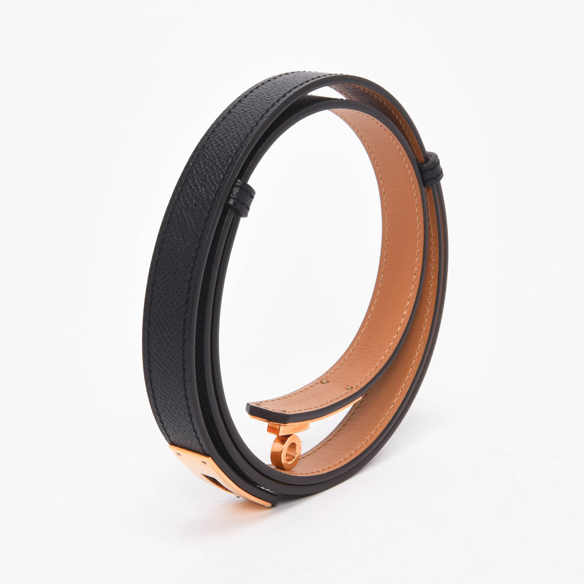 Hermes Black Epsom Kelly 18 Belt