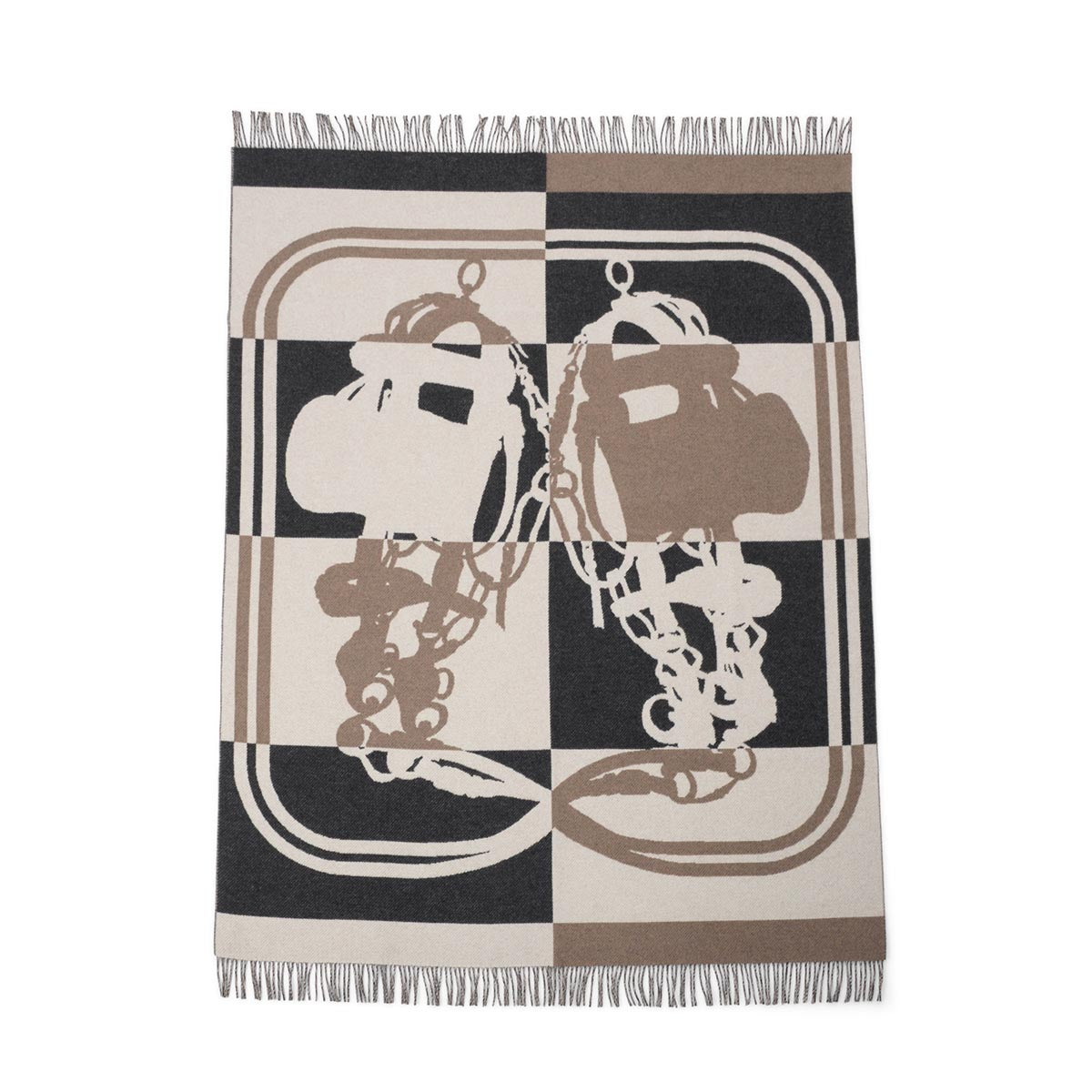 Hermes Brown Cashmere Brides de Gala Blanket