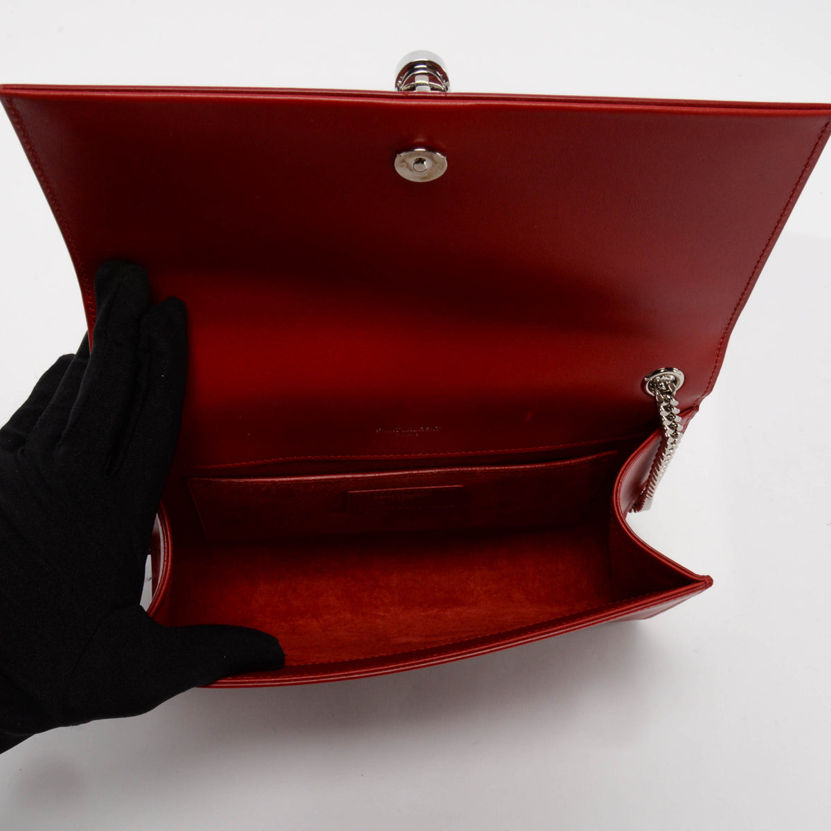 Saint Laurent Red Calfskin Medium Kate Tassel Bag