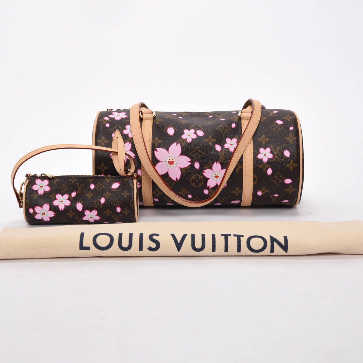 Louis Vuitton x TM Cherry Blossom Monogram Papillon 30 + Mini Pouch