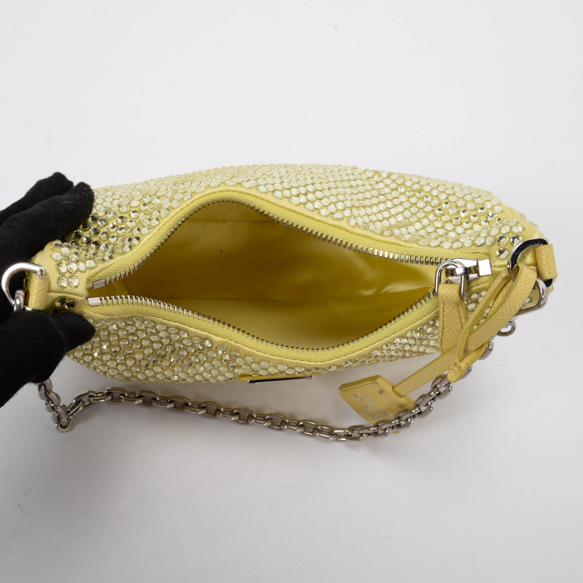 Prada Banana Satin & Crystal Re-Edition 2005 Bag