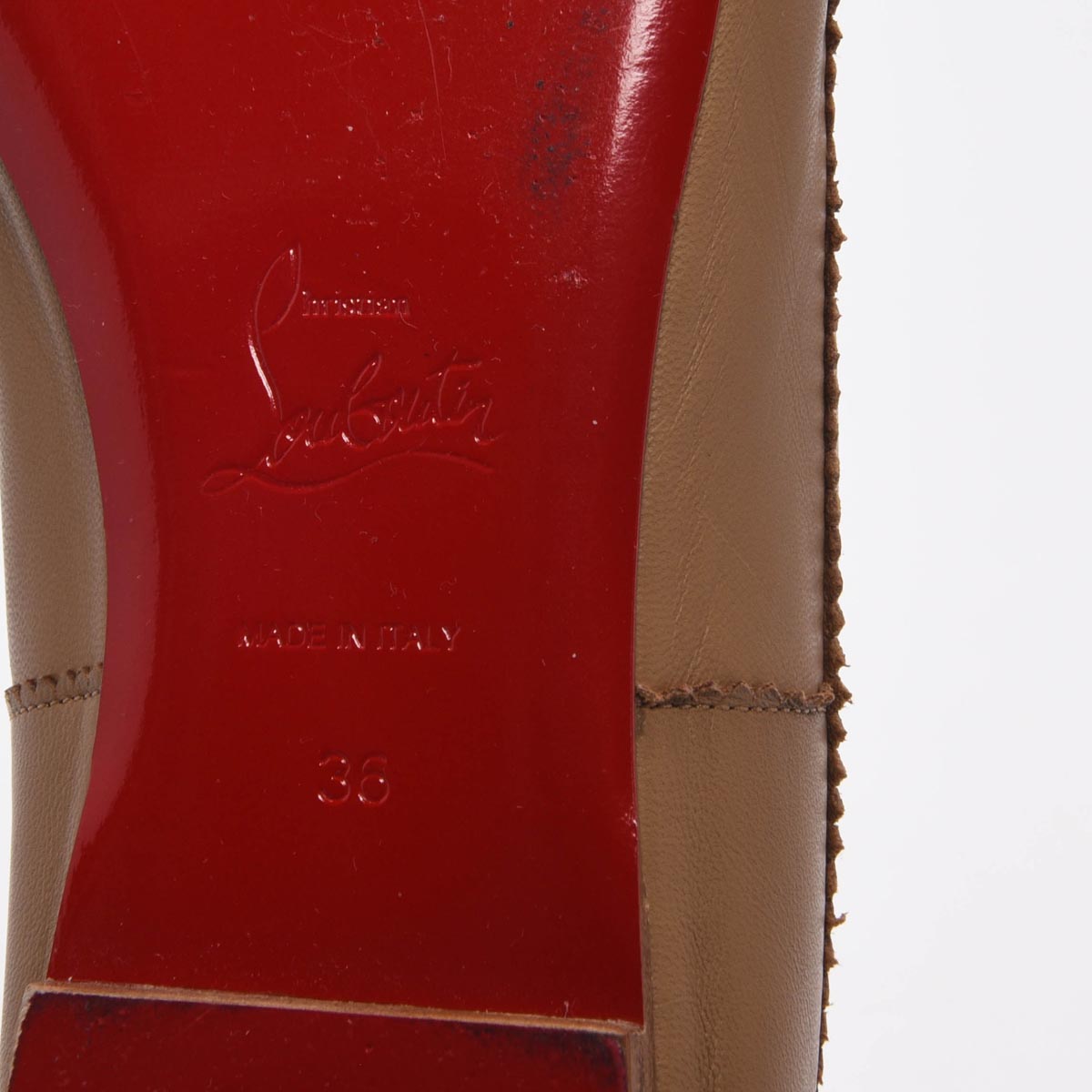 Christian Louboutin Blush Lambskin Mamadrague Flats 36