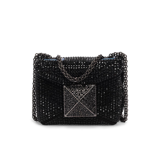 【未使用品箱付き】VALENTINO Black Rockstud　Bag Valentino Garavani Rockstud Spike medium shoulder bag for Women