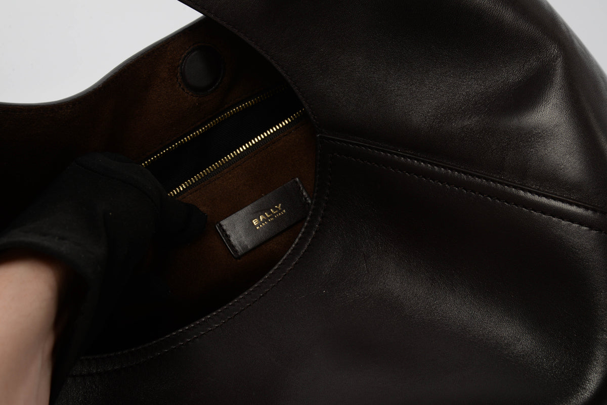 Bally Chocolate Leather Large Althea Hobo Bag
