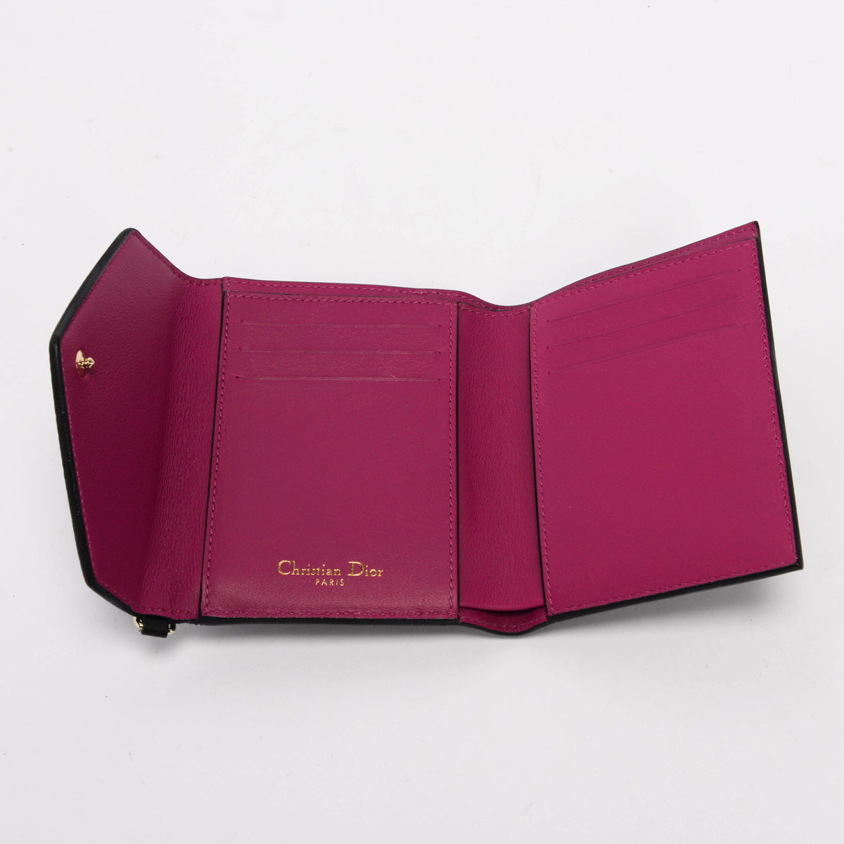 Dior Black Grained Calfskin Diorissimo Envelope Wallet