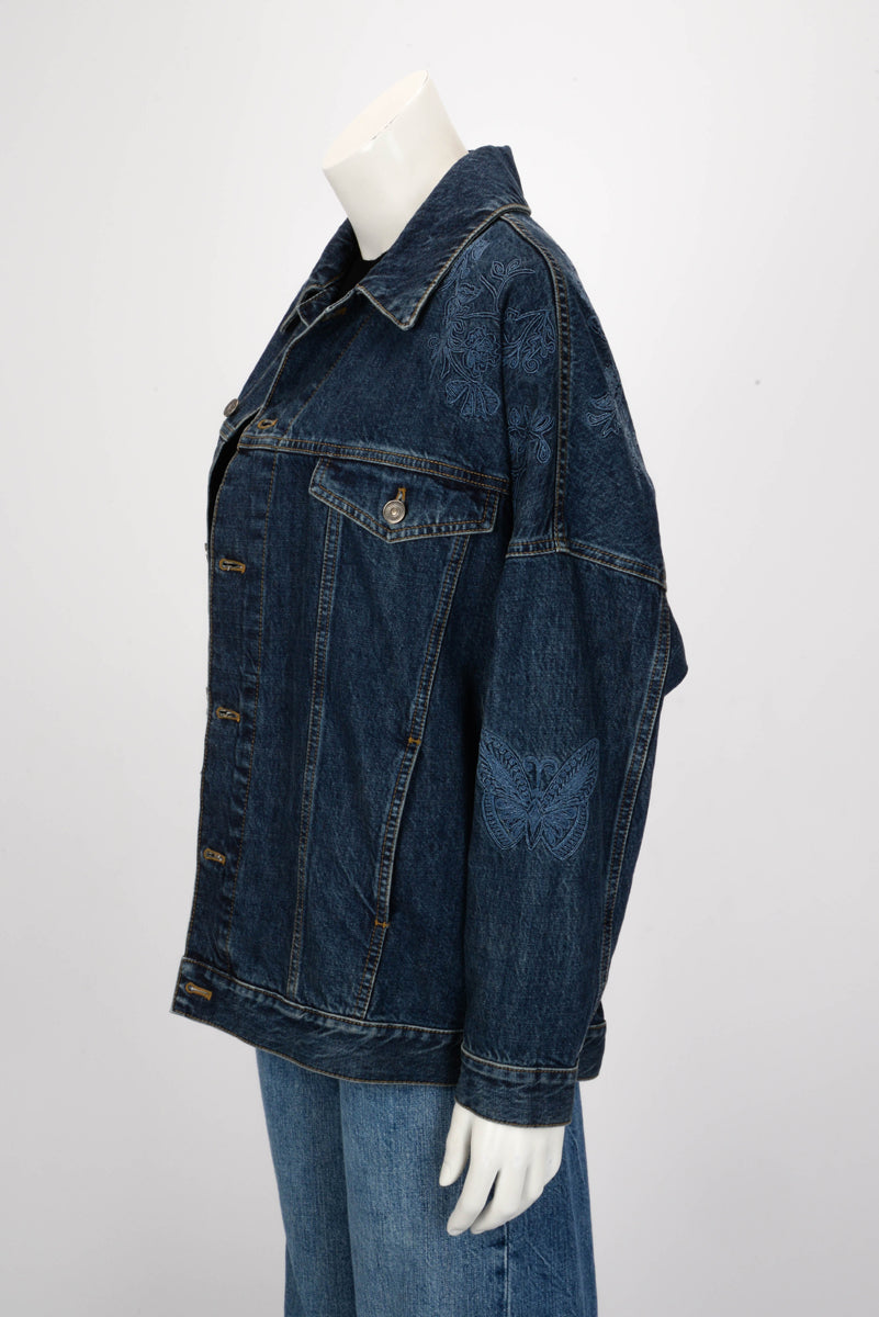 Dior Blue Denim Butterfly Embroidered Jacket