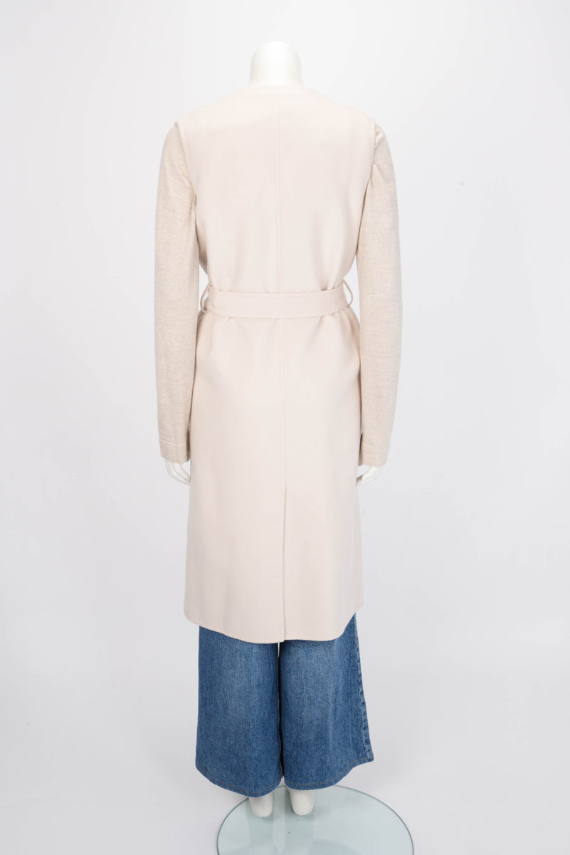 Hermes Blanc Poros Cashmere Sleeveless Coat FR 36