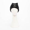 Chanel Black Cashmere Beanie with Removable CC Brooch - Blue Spinach