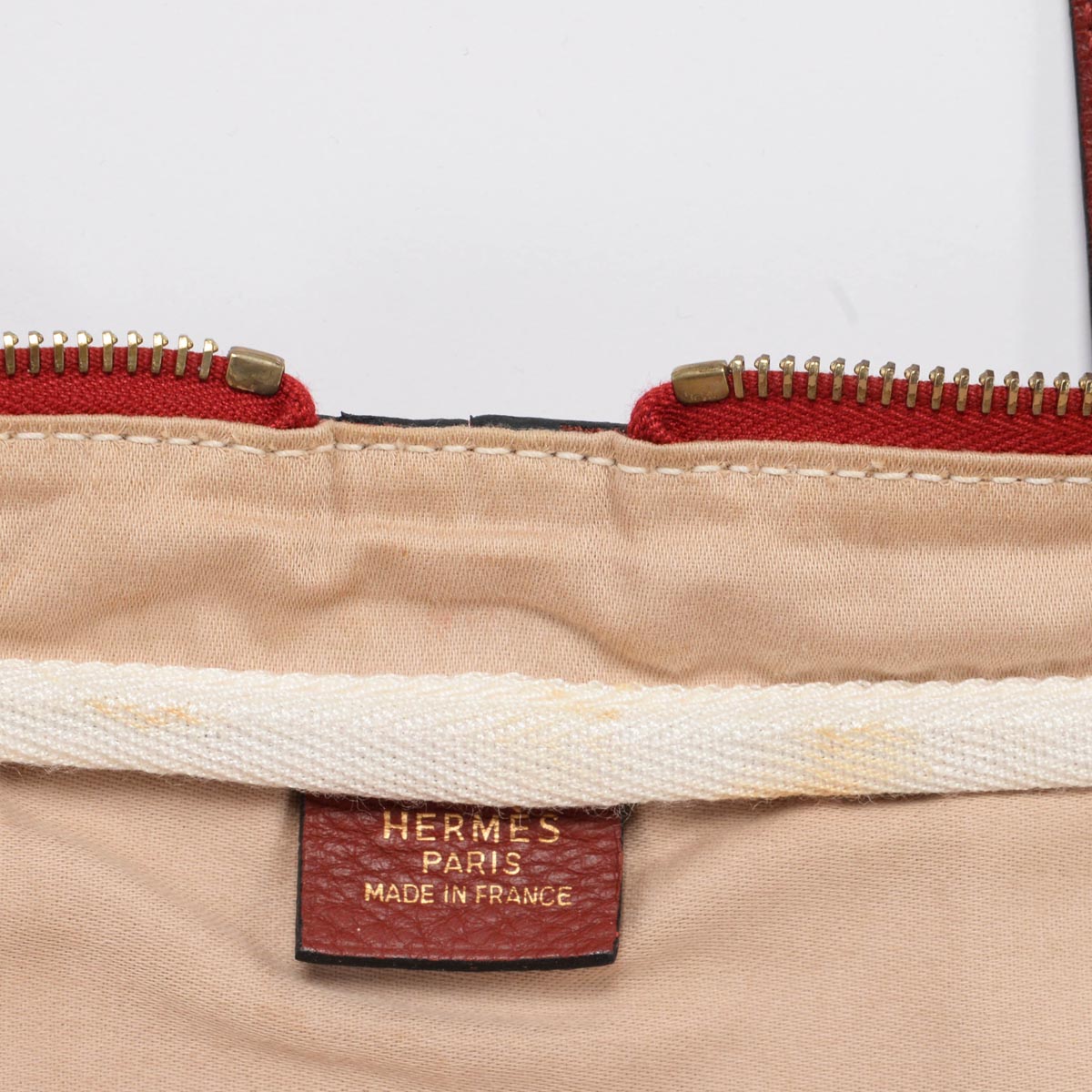 Hermes Rouge H Clemence Victoria Travel Bag 50