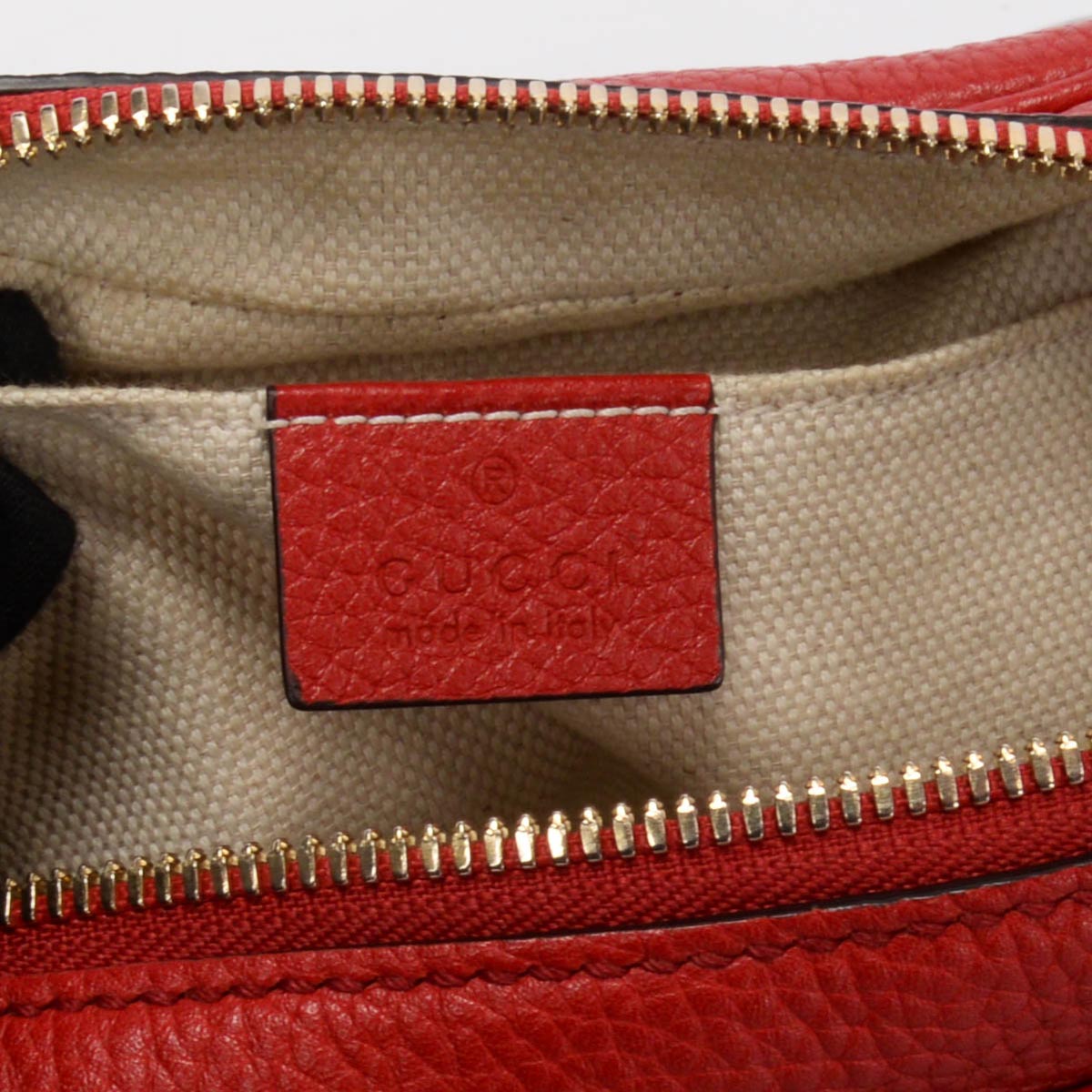 Gucci Red Grained Calfskin Soho Disco Bag