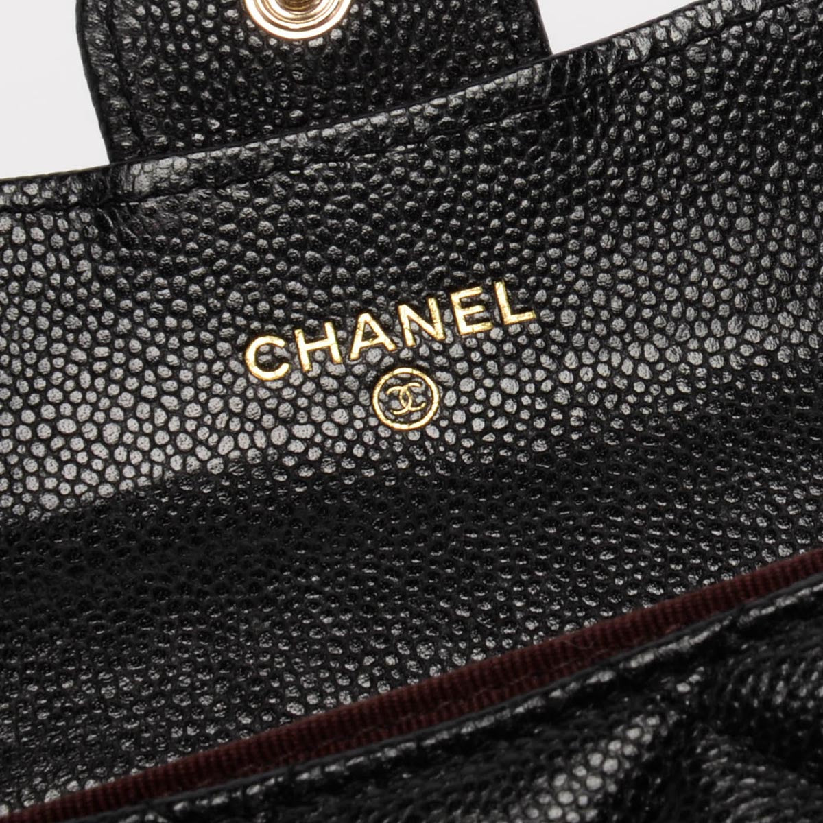 Chanel Black Quilted Caviar Classic Flap Card Holder