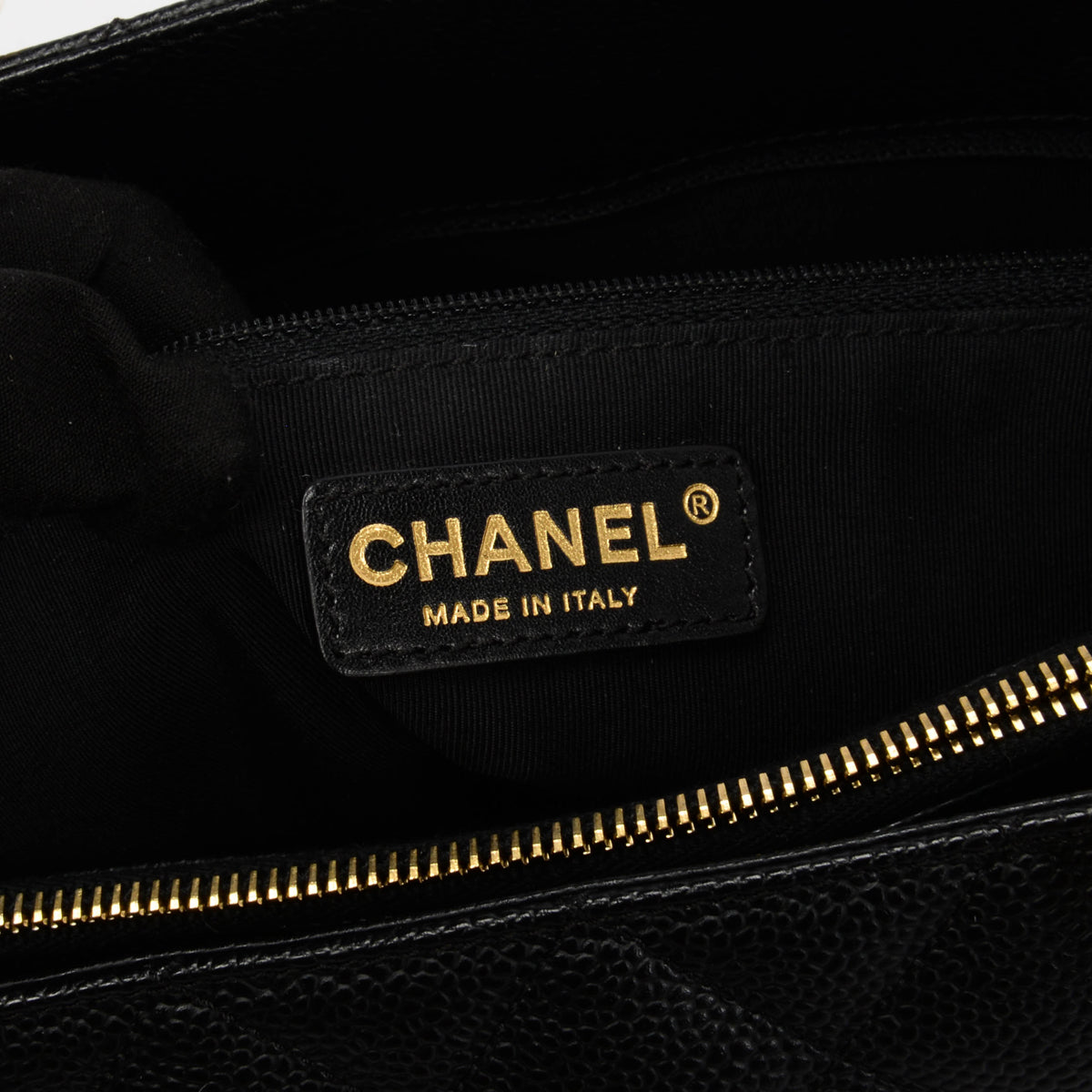 Chanel Black Quilted Caviar Grand Shopping Tote