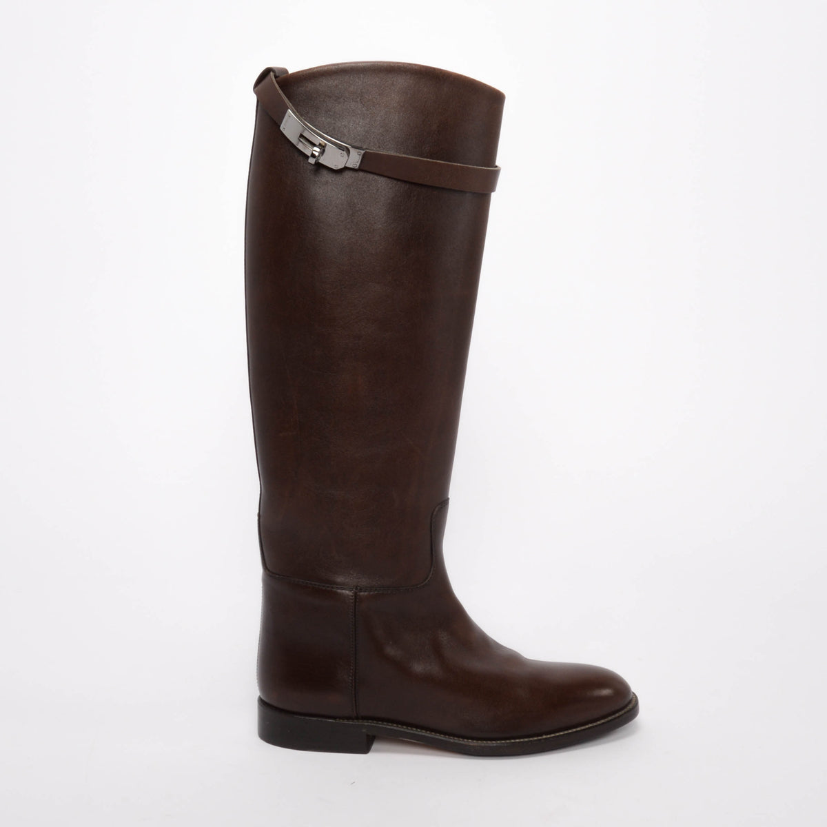 Hermes Chocolat Box Calf Jumping Boots 36