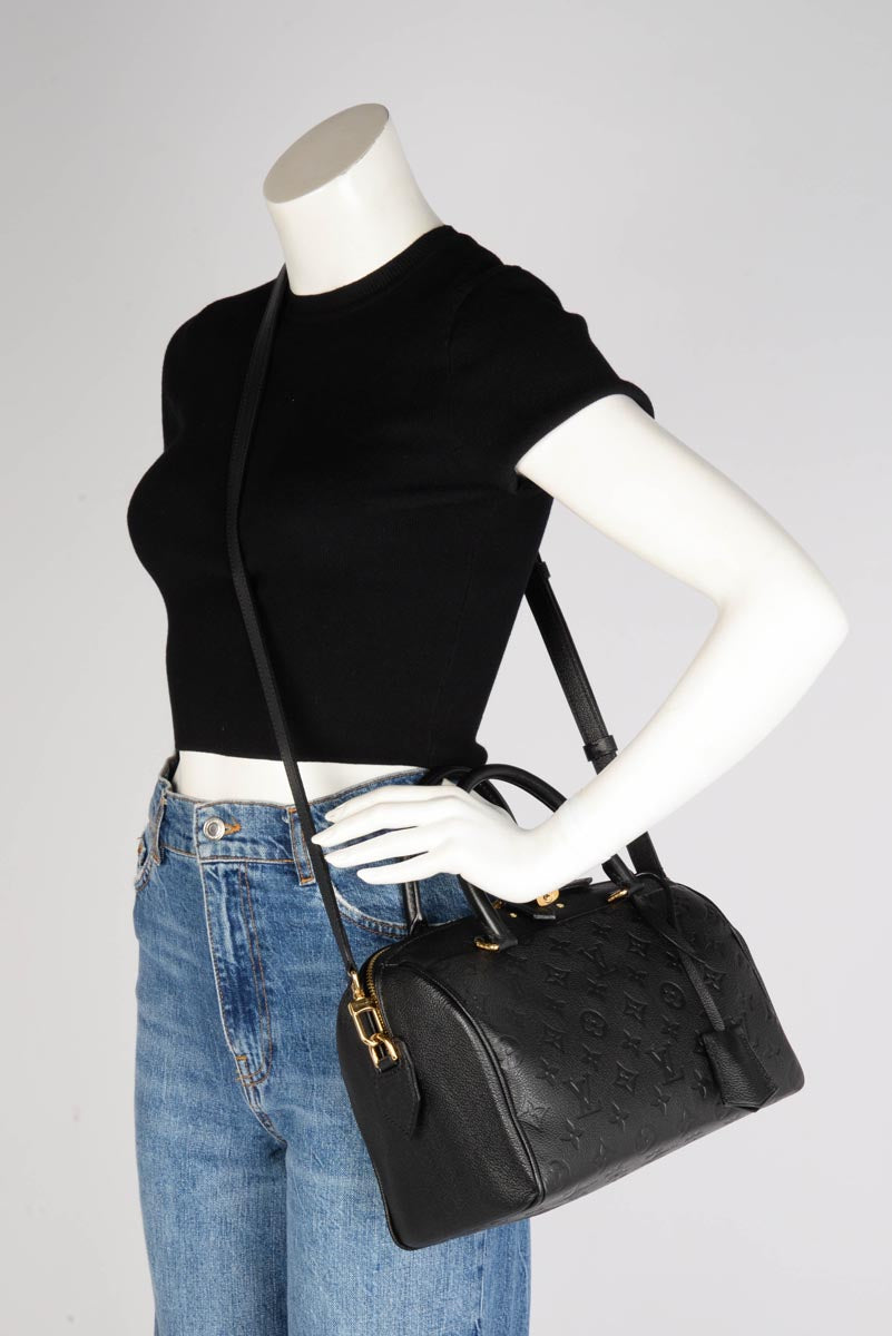 Louis Vuitton Black Empreinte Speedy Bandouliere 25