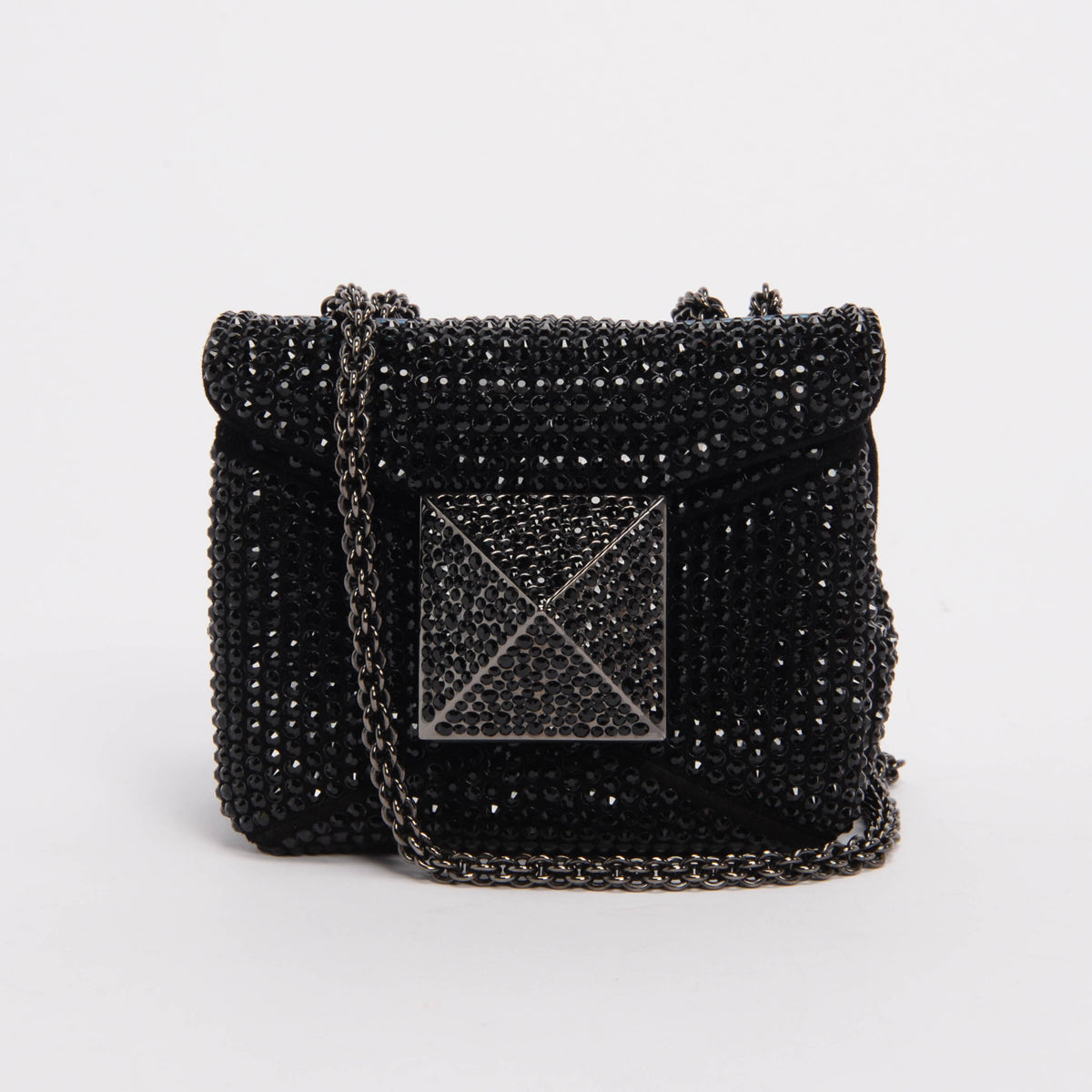 Valentino Black Crystal Micro One Stud Bag