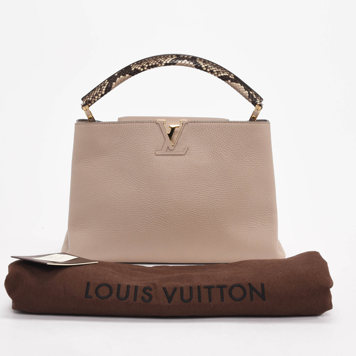 Louis Vuitton Galet Taurillon Python Capucines MM