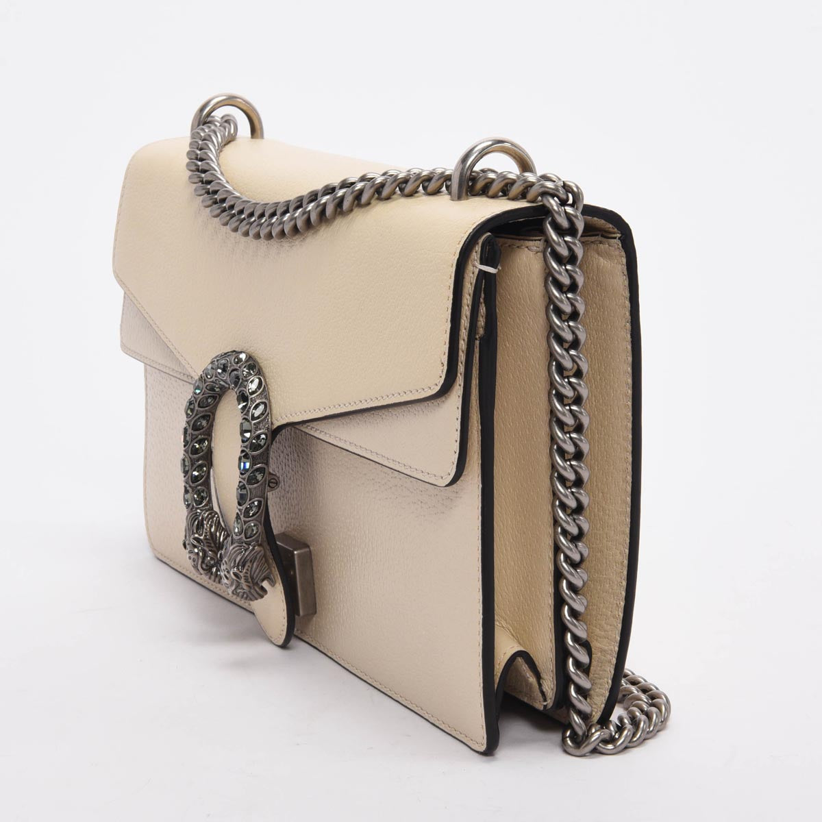Gucci Mystic White Textured Calfskin Dionysus Small Shoulder Bag