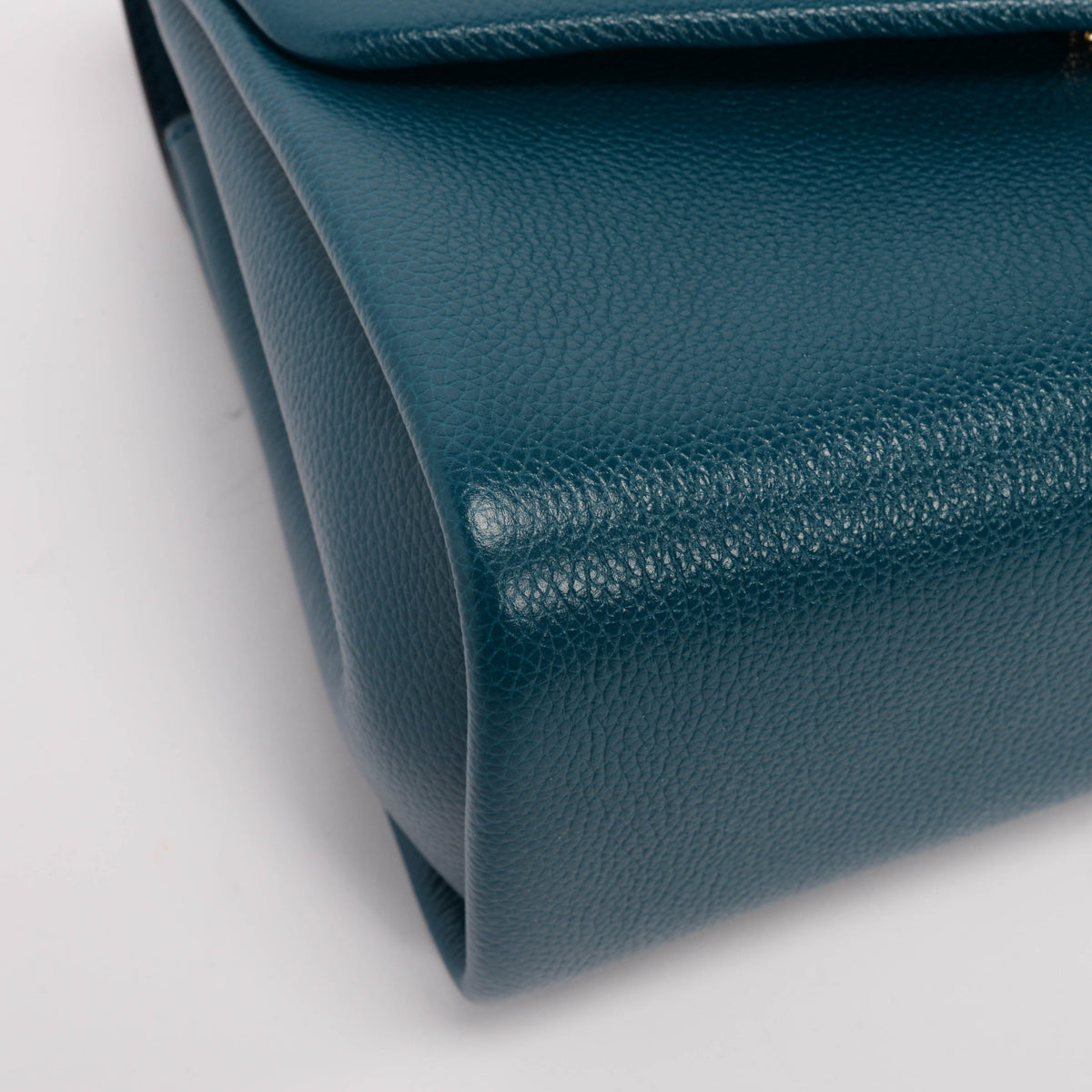 Cartier Teal Grained Calfskin Small Panthere de Cartier Bag