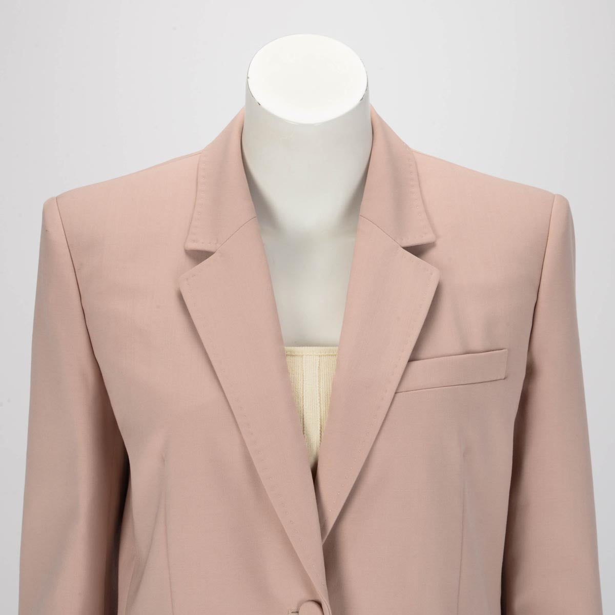 Valentino Sand Wool Feather Trim Jacket IT 44