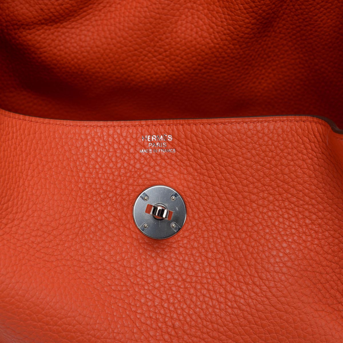 Hermes Orange Poppy Clemence Lindy 30