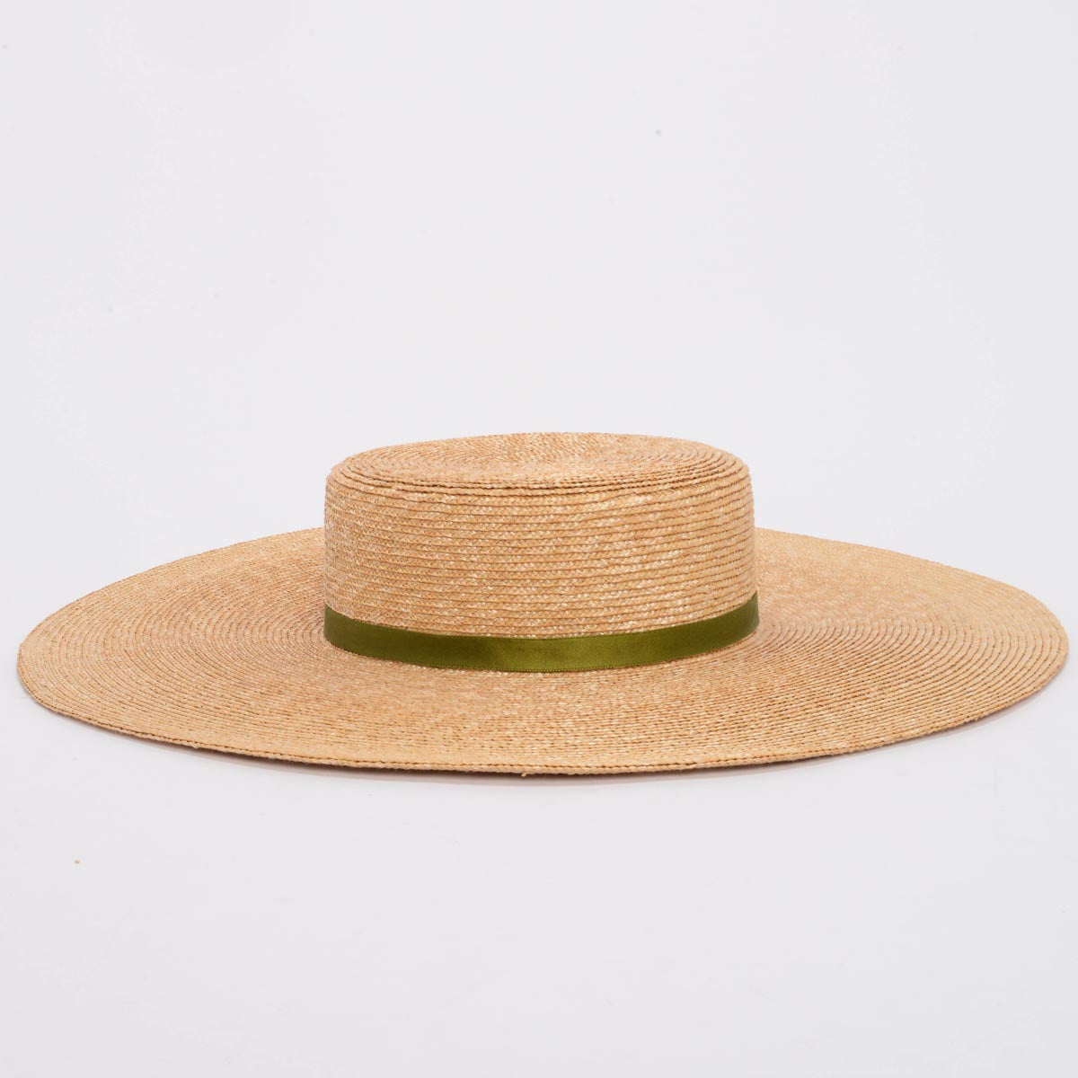 Chanel Ivory Abaca Straw CC Ribbon Wide Brim Hat