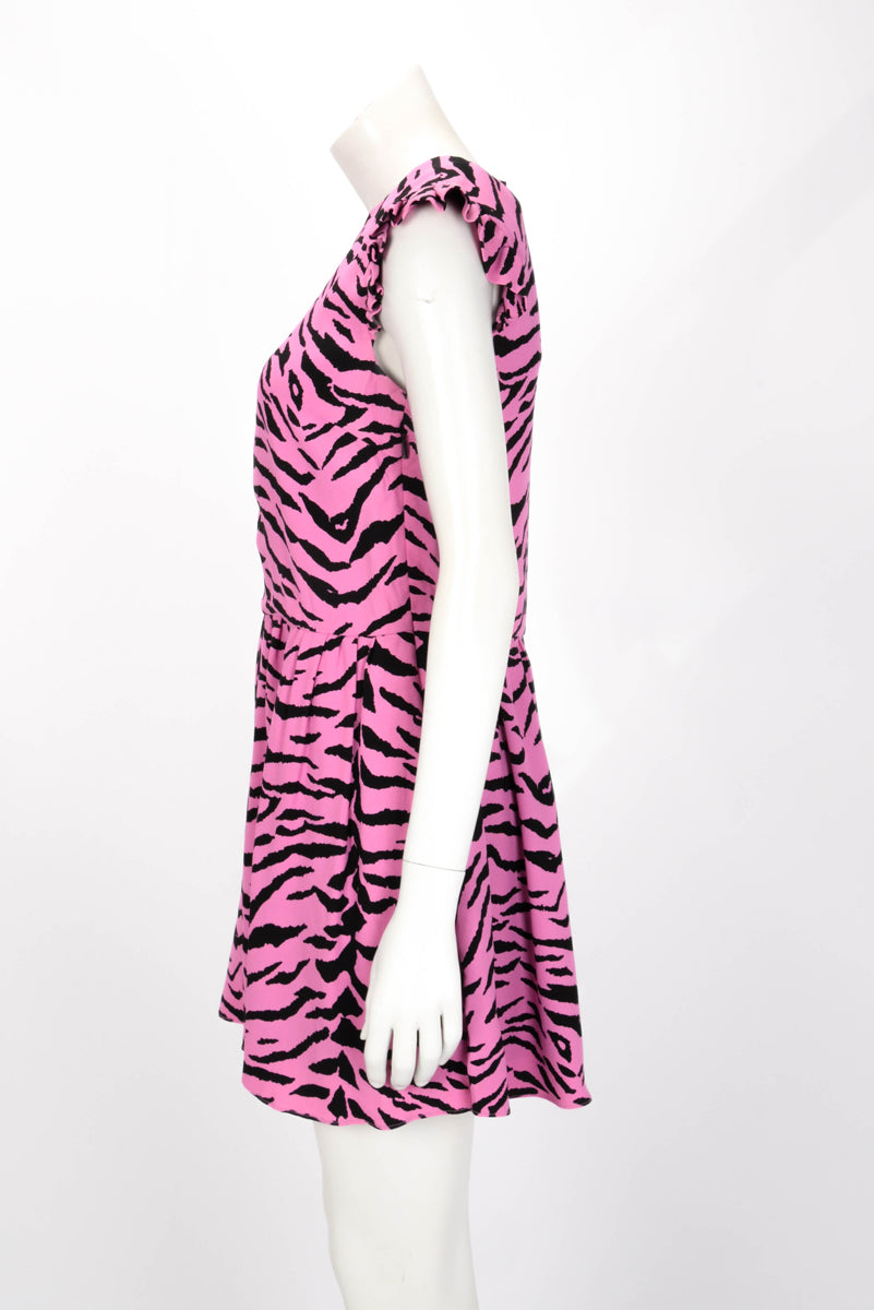 Saint Laurent Pink Zebra Print Dress FR 38