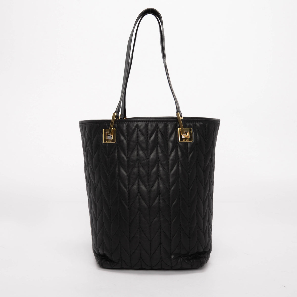 Gucci Black Matelasse Bucket Tote
