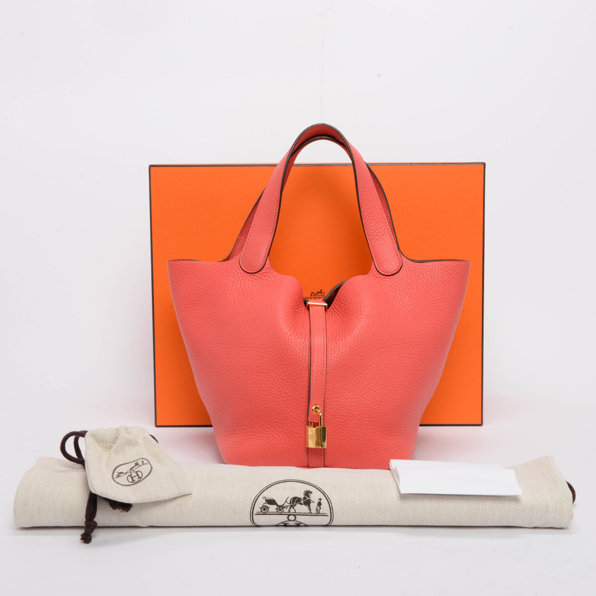 Hermes Rose Jaipur Taurillon Clemence Picotin Lock 22