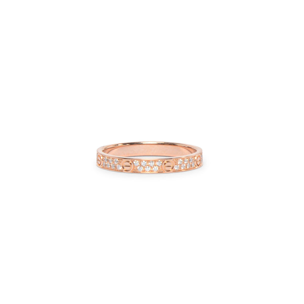 Cartier Rose Gold & Pave Diamond Mini Model Love Ring