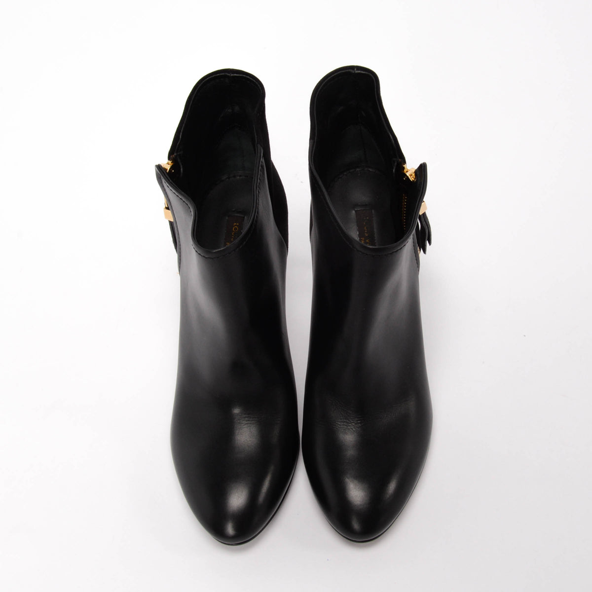 Louis Vuitton Black Calfskin Zippy Low Boots 36