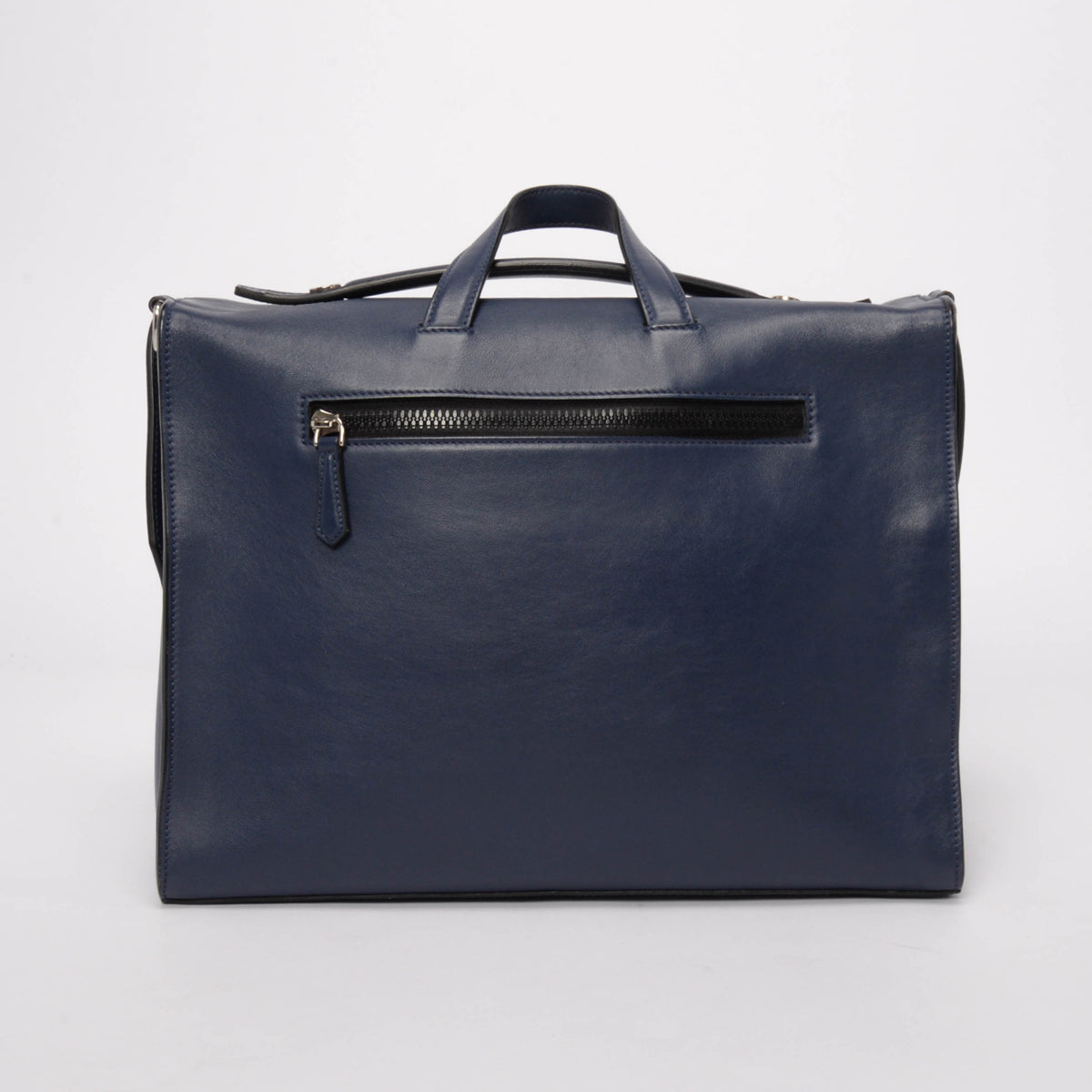 Fendi Navy Vitello Lui Logo Patch Messenger Bag