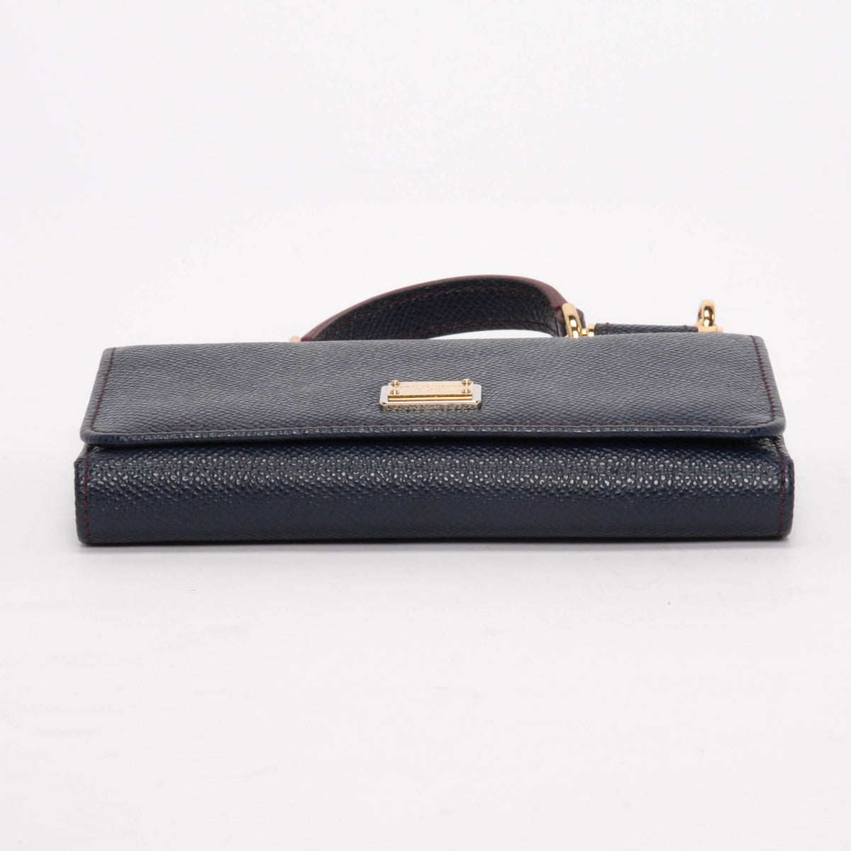 Dolce & Gabbana Navy Grained Leather Miss Sicily Wallet On Chain
