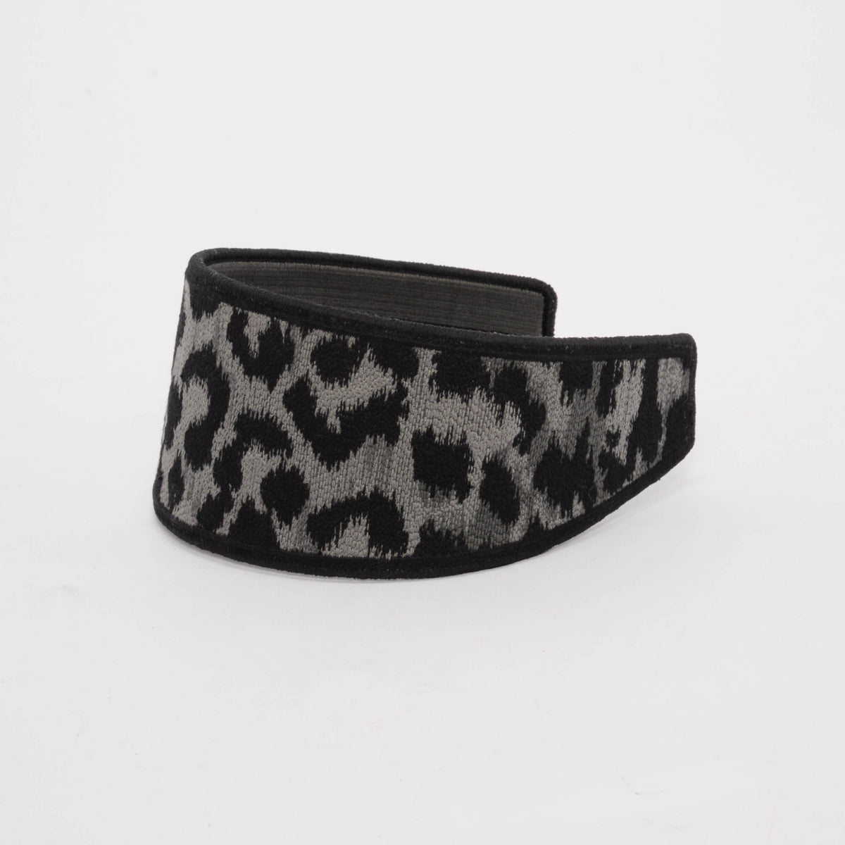 Dior Grey Embroidered Canvas Leopard Headband