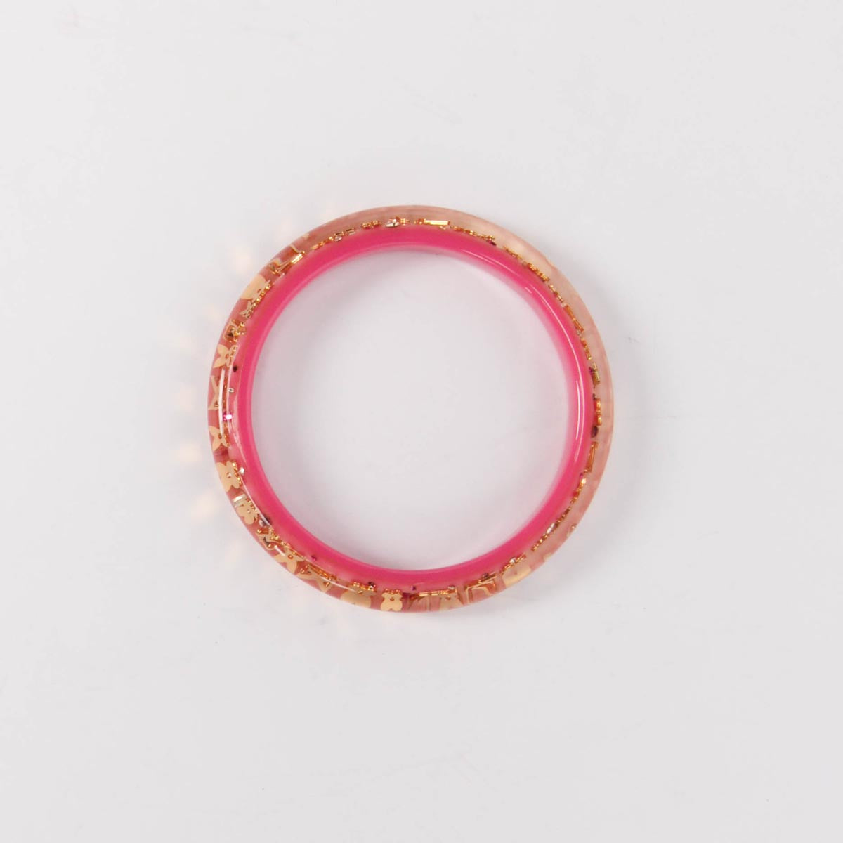 Louis Vuitton Pink Resin Monogram Inclusion Bangle
