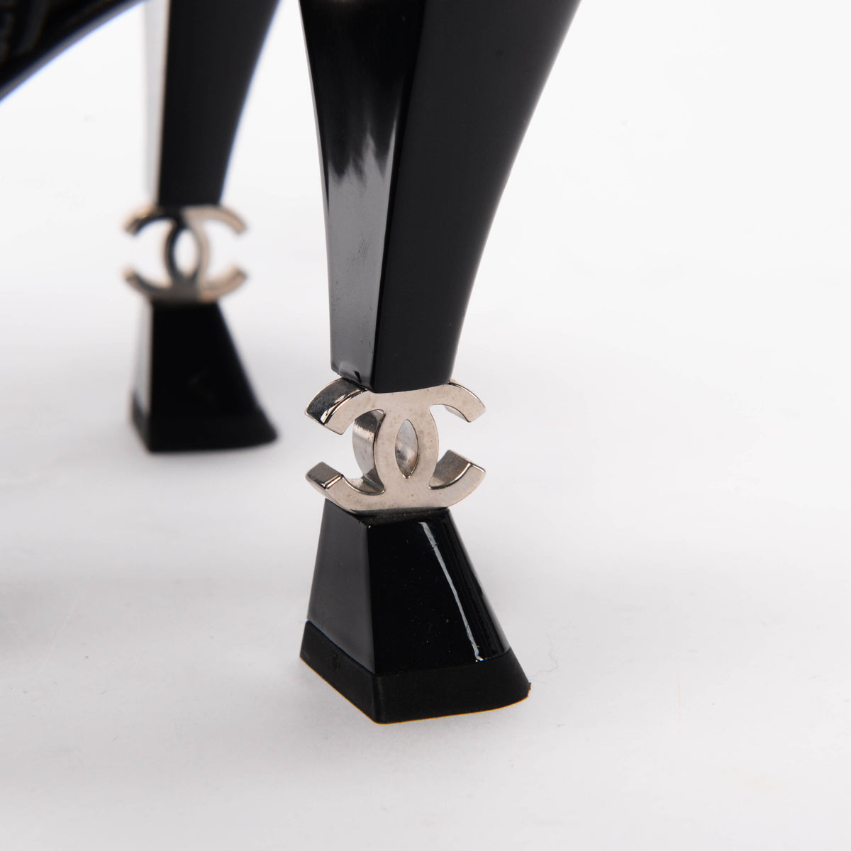 Chanel Black Crystal CC Heel Sandals 41