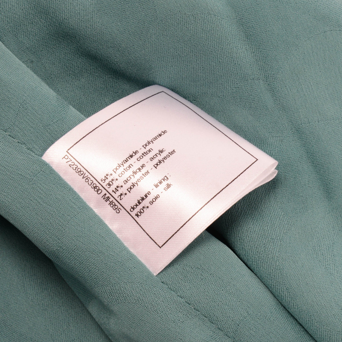 Chanel Turquoise Tweed Lion Button Jacket FR 38