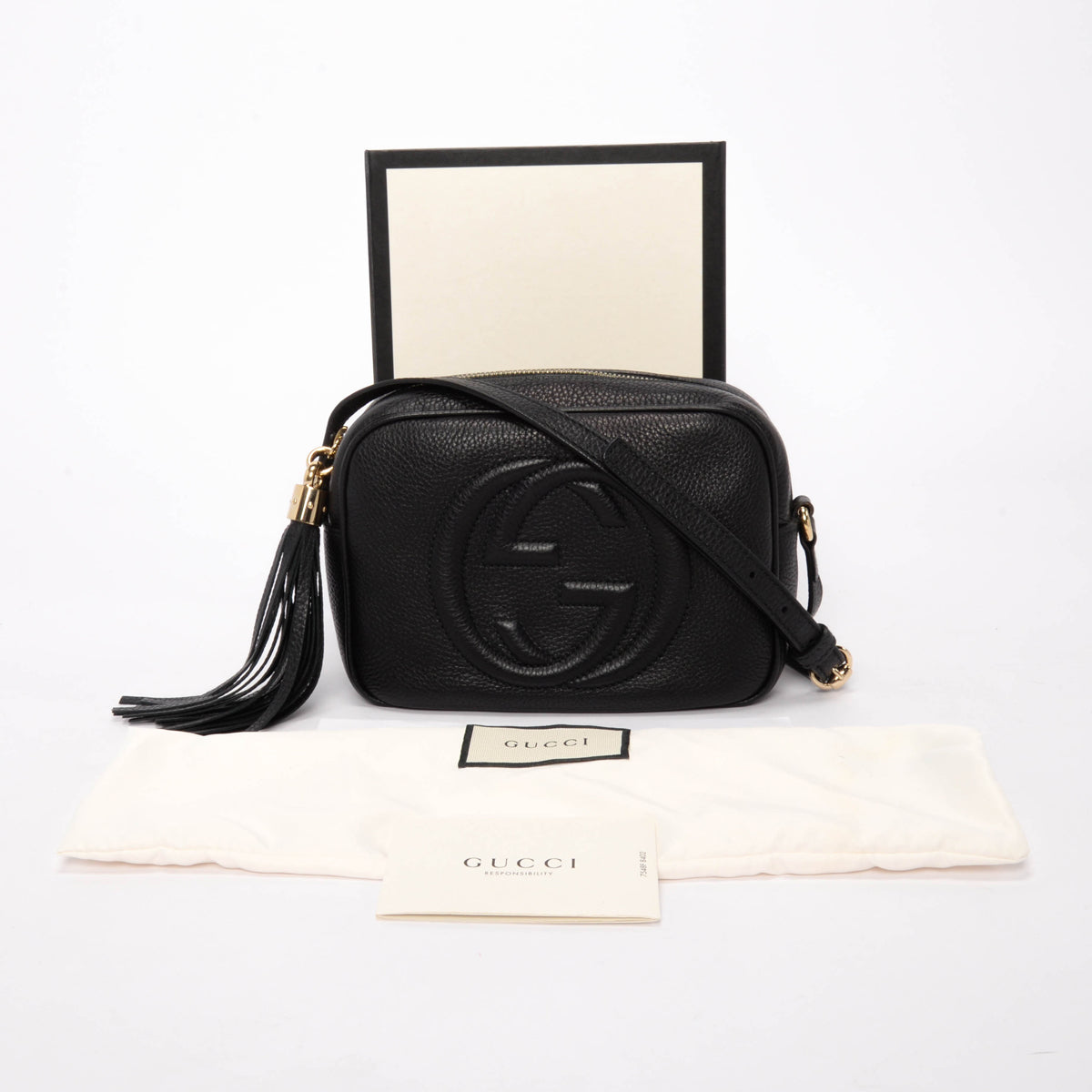 Gucci Black Grained Calfskin Soho Disco Bag