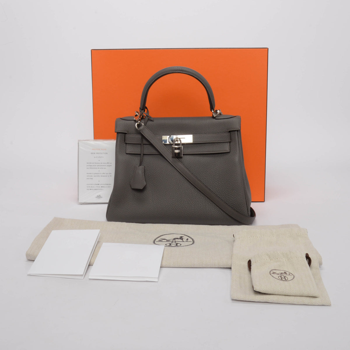 Hermes Gris Etain Togo Kelly 28