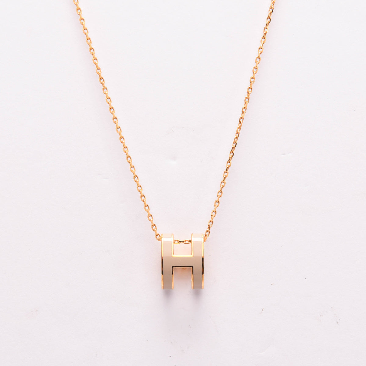 Hermes Marron Glace Enamel Pop H Necklace