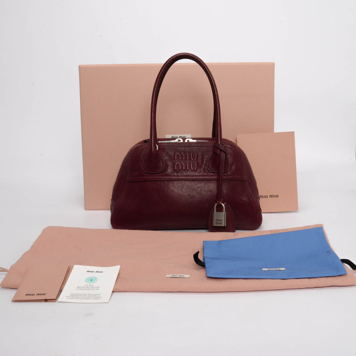 Miu Miu Amaranth Red Nappa Small Vivant Bag
